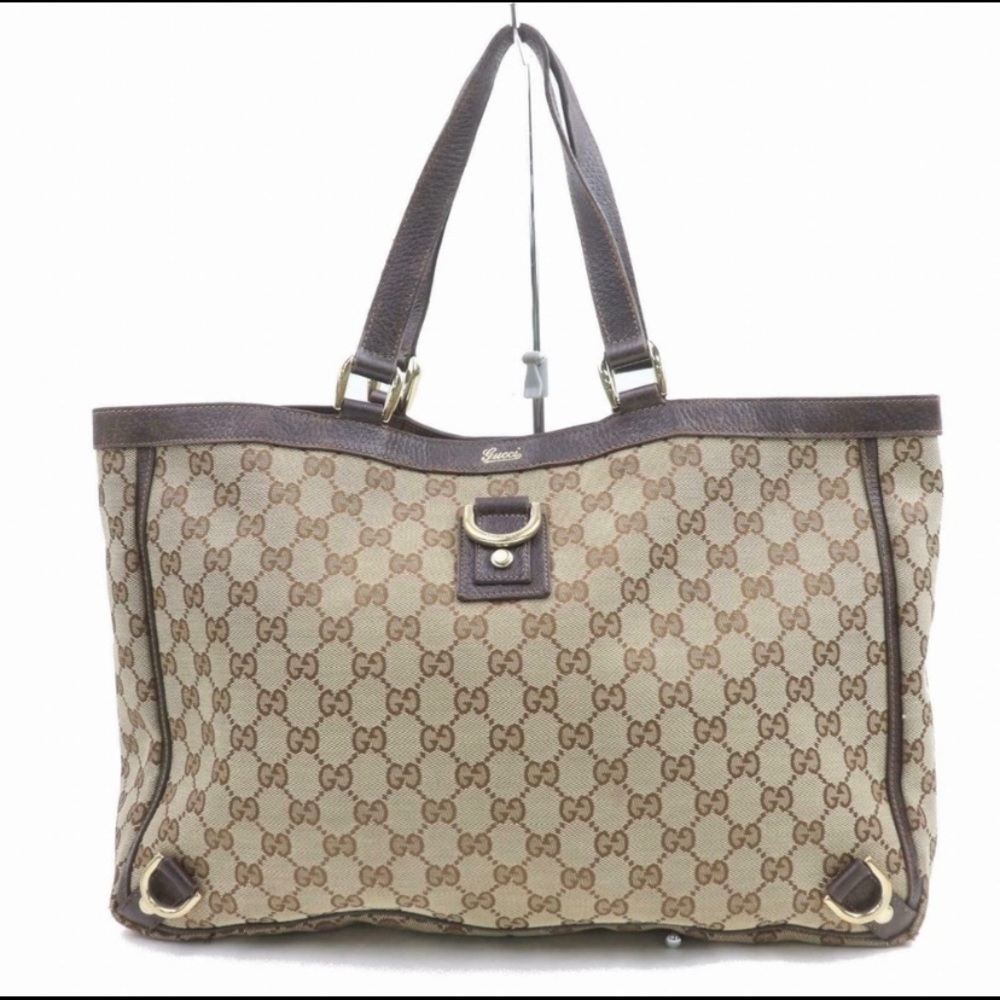 Auth Gucci Light Brown Canvas Bag